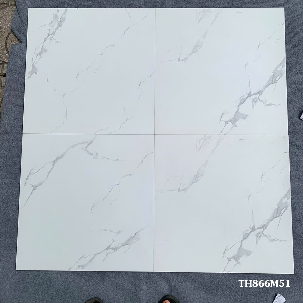 Gạch lát nền giá rẻ trắng vân khói men matt 60x60 TH866M51 A1